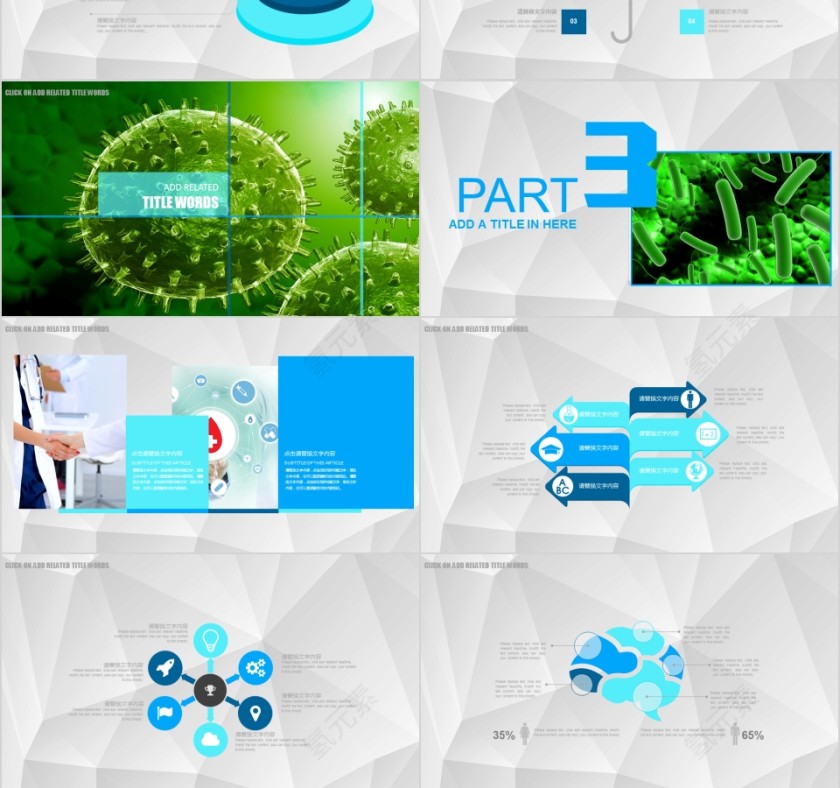 医学细胞学术报告医学医疗临床PPT模板第3张