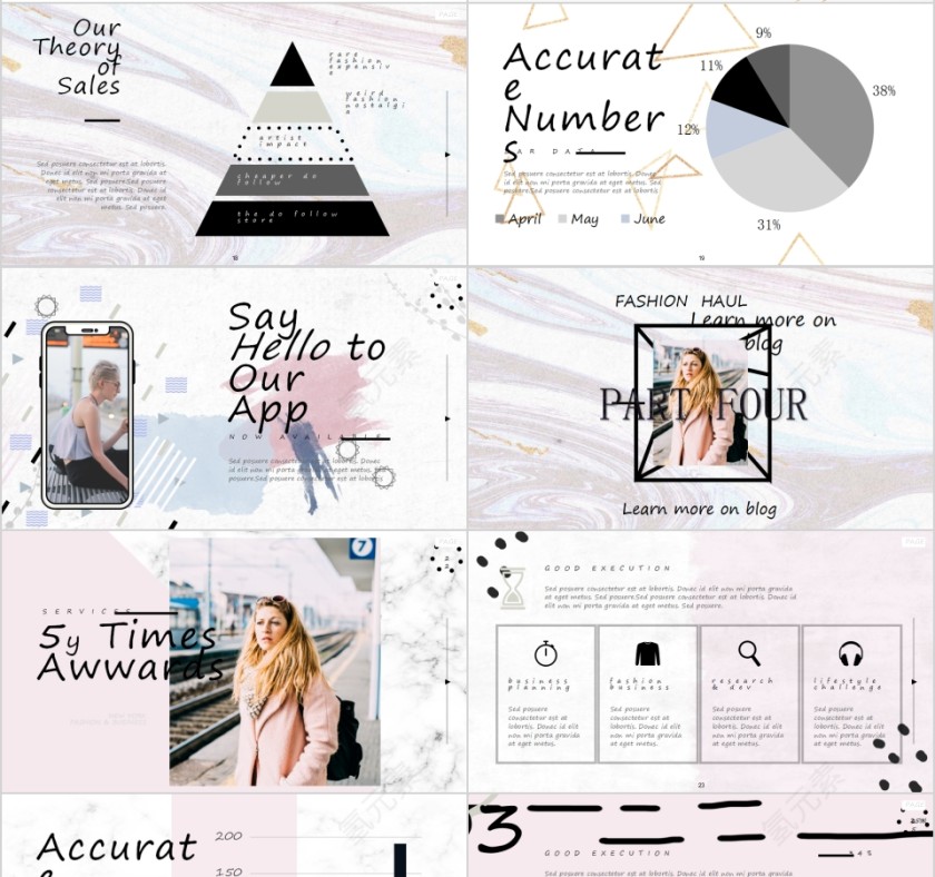 晕染少女风产品介绍PPT模板第4张