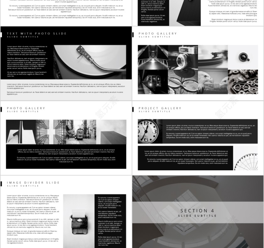 商务欧美ppt模板简约2019高端大气 商业工作汇报时尚极简风素材第6张