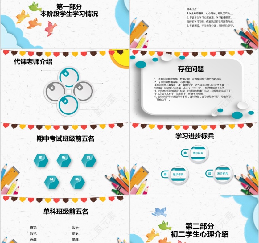 中学学生家长会PPT模板第2张