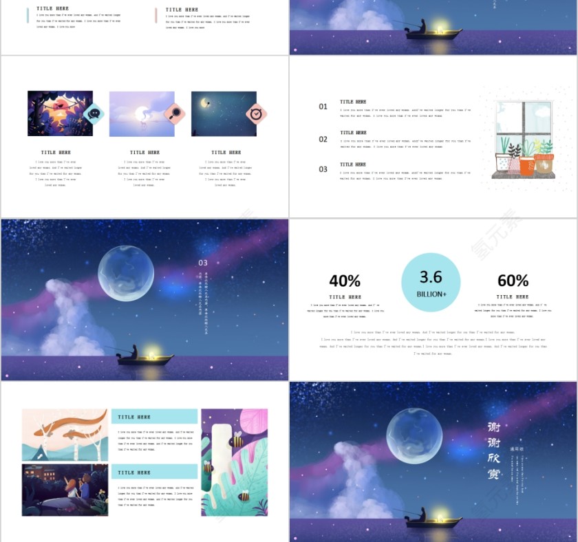 星空垂钓小清新工作汇报计划总结活动策划版第3张
