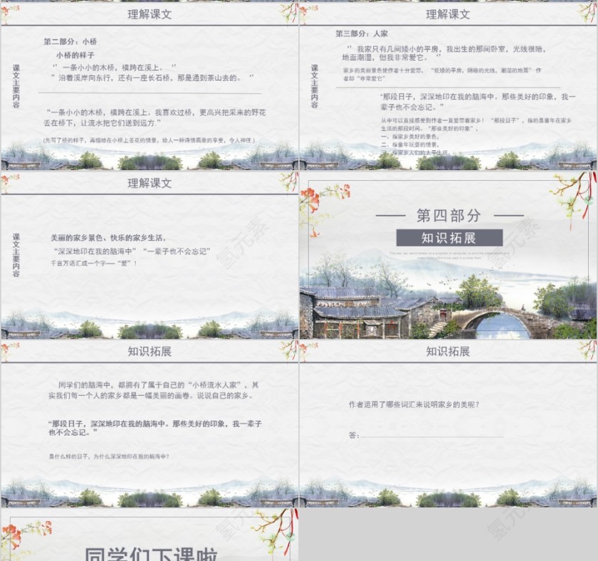 小学语文课件PPT模板 读书分享教师说课老师讲课古诗寓言公开课第4张