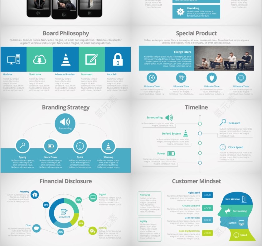 商务欧美ppt模板简约2019高端大气 商业工作汇报时尚极简风素材第3张
