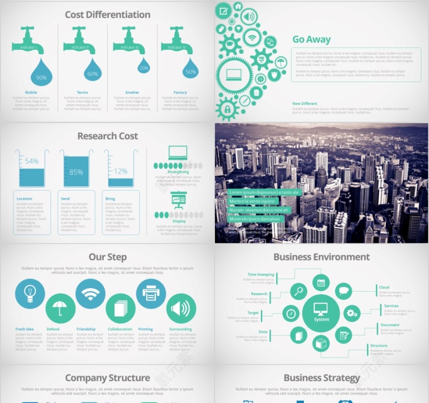 商务欧美ppt模板简约2019高端大气 商业工作汇报时尚极简风素材第4张