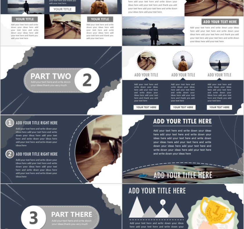 商务欧美ppt模板简约2019高端大气 商业工作汇报时尚极简风素材第2张