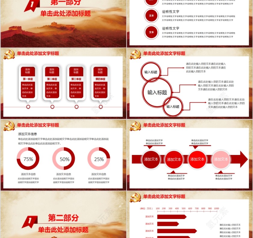 党委党政工作汇报PPT模板第2张