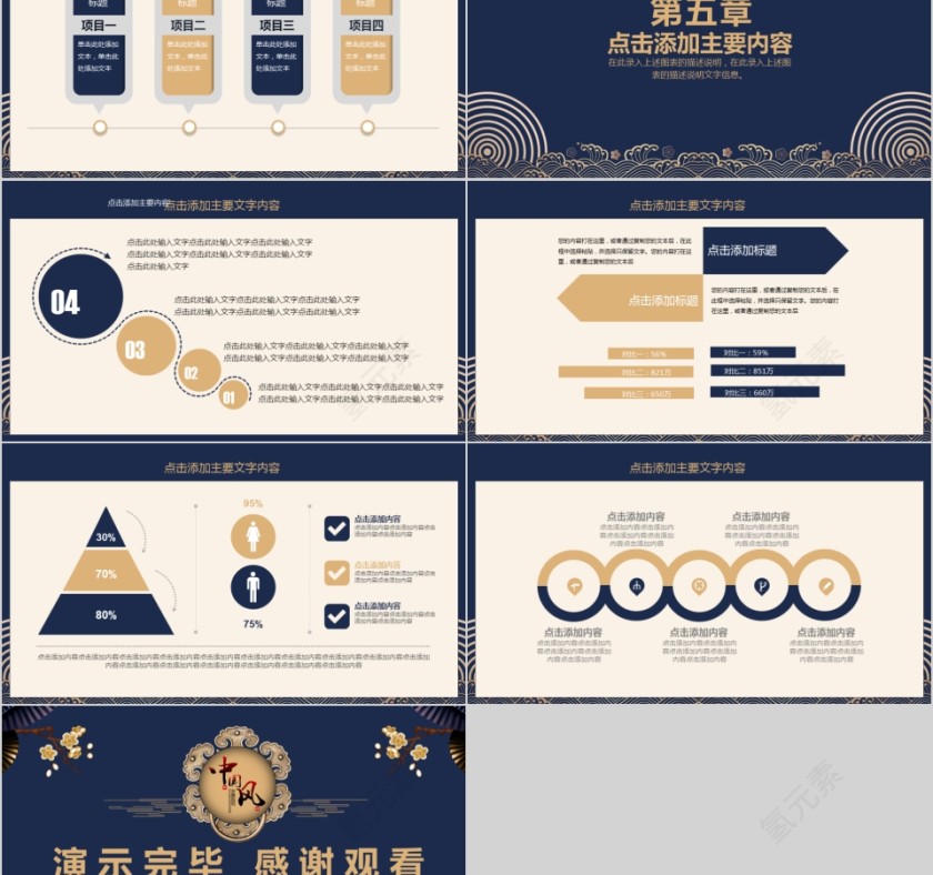 中国风企业工作计划ppt第5张