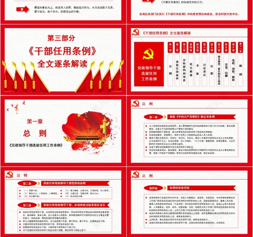 中共中央印发《党政领导干部选拔任用工作条例》PPT模板  第3张