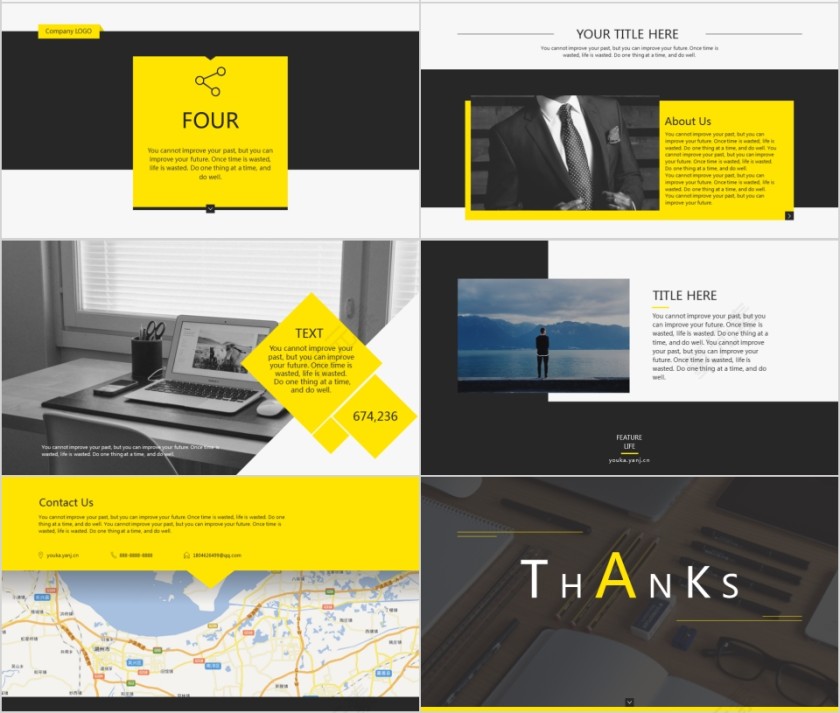 商务欧美ppt模板简约2019高端大气 商业工作汇报时尚极简风素材第4张