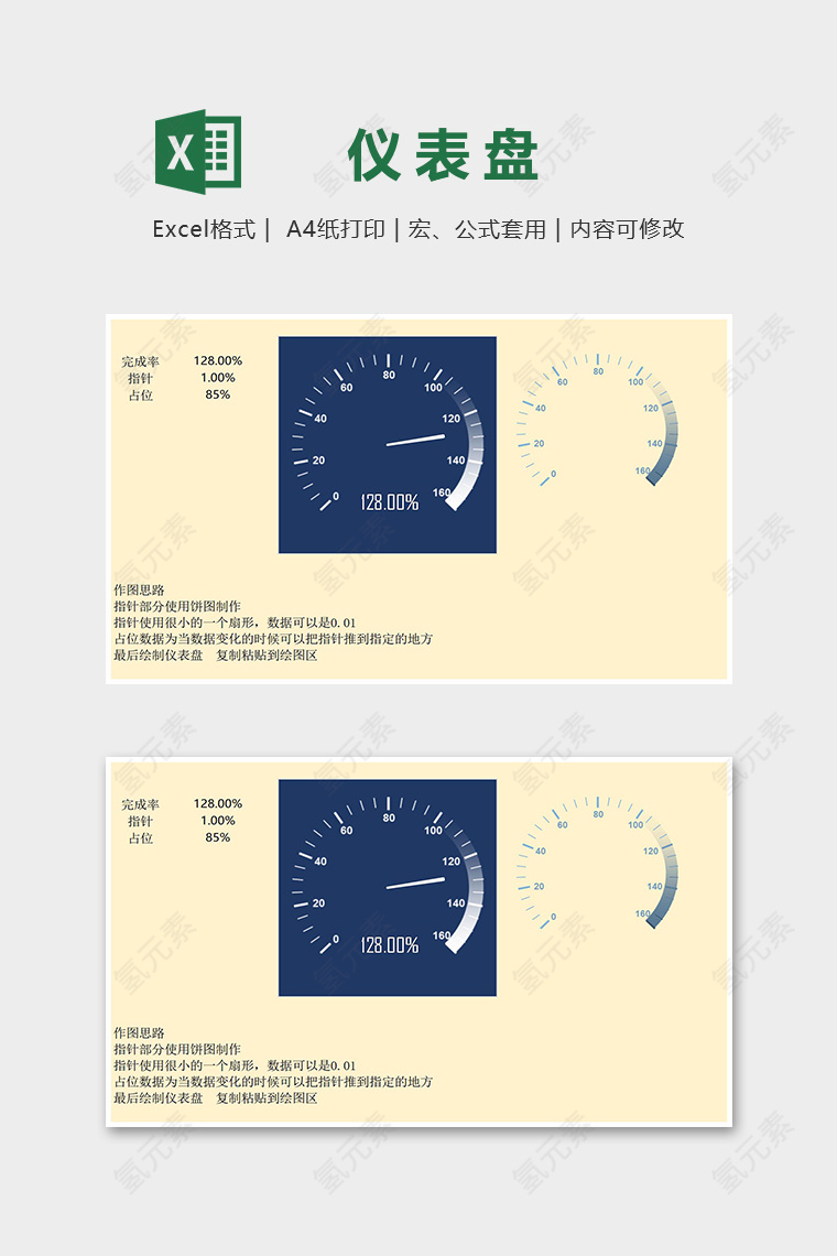 数据可视化工具PPT仪表盘excel模板