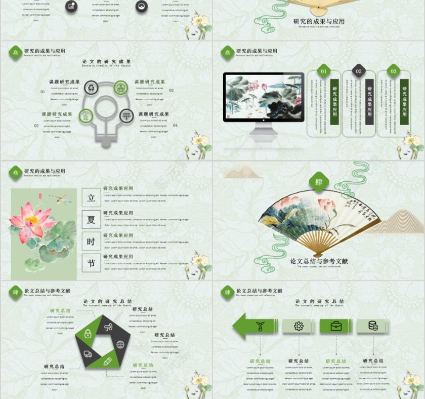 清新简约中国传统节日二十四节气立夏PPT模板第3张