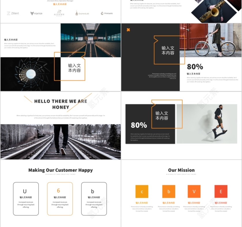 商务欧美ppt模板简约2019高端大气 商业工作汇报时尚极简风素材第3张