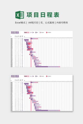 专业高端甘特图项目日程表模版