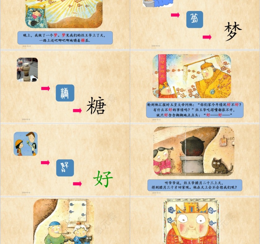 特色识字18——灶王爷幼小衔接教学课件PPT模板第5张