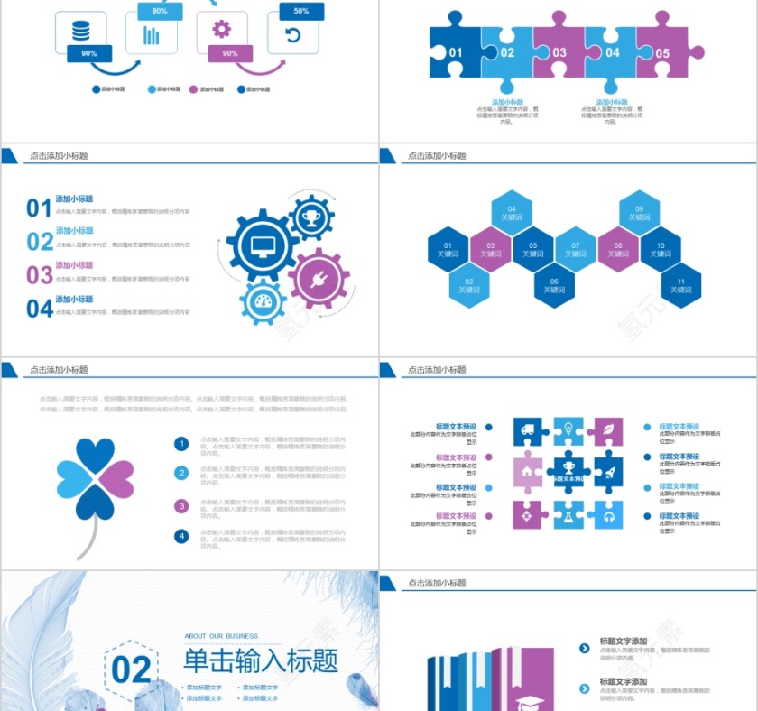 简约年终总结ppt商务报告ppt模板第2张
