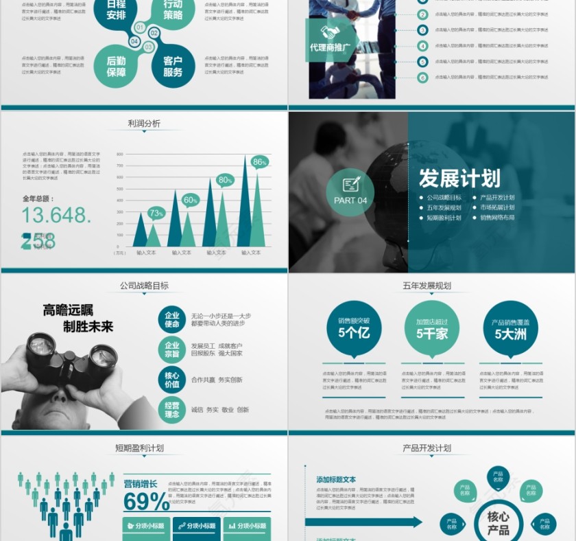 深绿色简约大气商业计划书第5张
