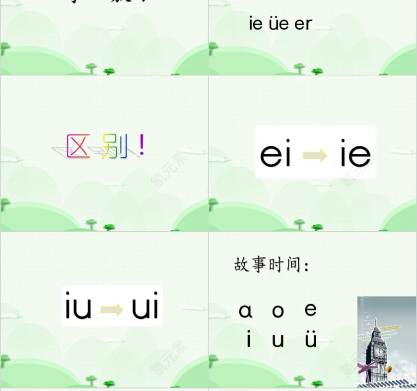 幼小衔接拼音9-复韵母第四课幼小衔接教学课件PPT模板第12张