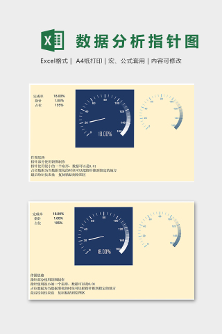 创意指针表数据分析统计模版