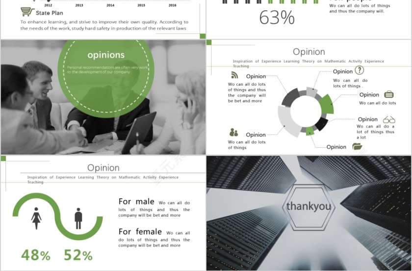 商务欧美ppt模板简约2019高端大气 商业工作汇报时尚极简风素材第3张