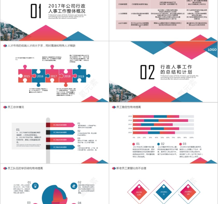 大气年终汇报PPT企业工作新年计划总结模板动态幻灯片第2张