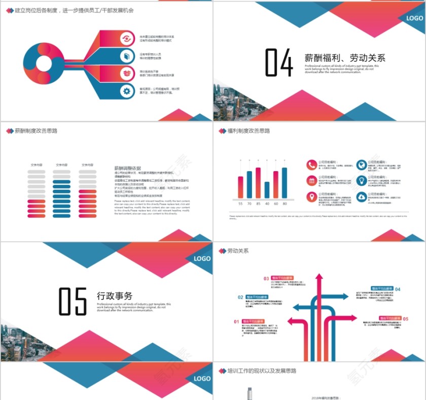 大气年终汇报PPT企业工作新年计划总结模板动态幻灯片第4张