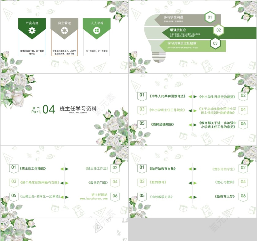 简约清新新班主任培训PPT模板第4张