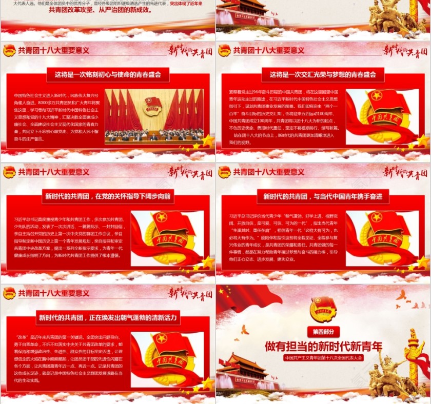 中国共产主义青年团第十八次全国代表大会PPT模板第3张