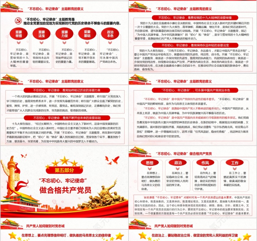 不忘初心牢记使命党员教育培训活动报告微党课课件第二批不忘初心PPT第4张