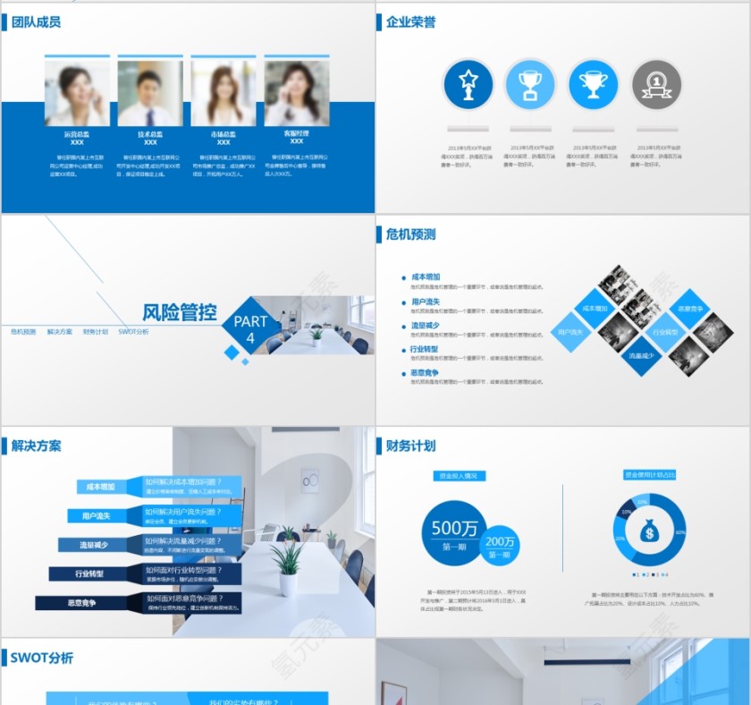 20xx年蓝色简约大气商业创业计划书项目ppt模版融资路演第4张