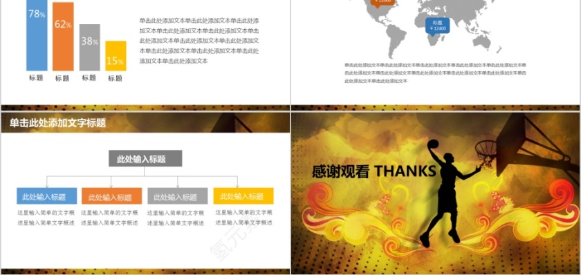 黄色篮球ppt体育运动比赛事NBA课件静动态PPT模板第5张