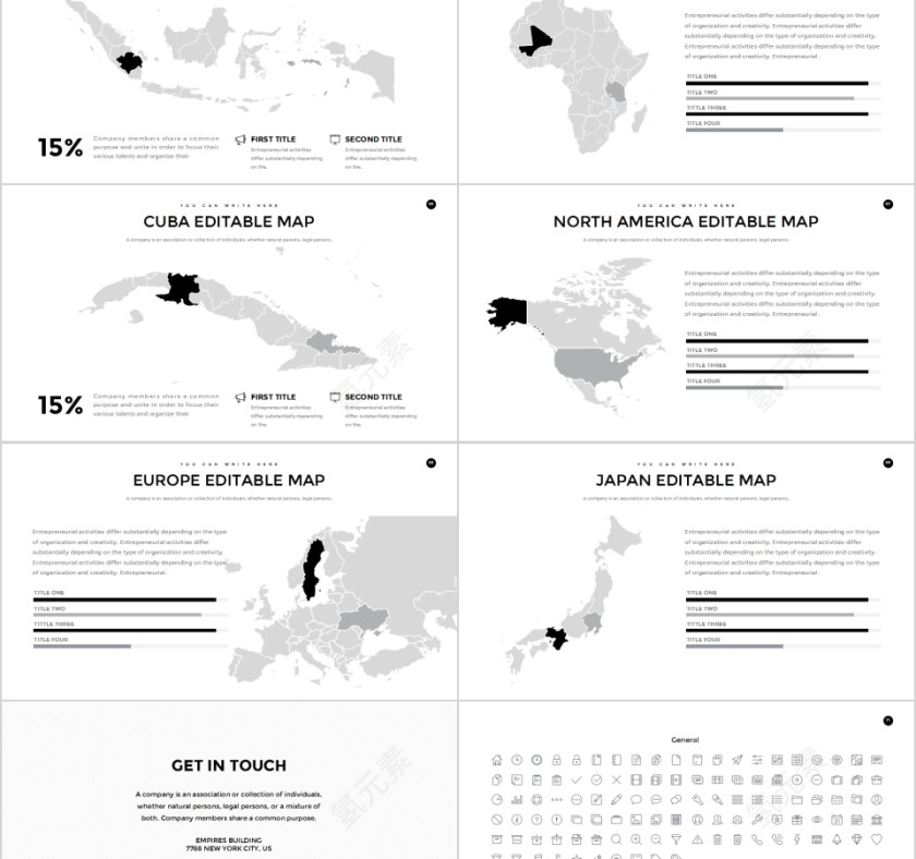 全动态简约简单大气黑白色欧美极简PPT第11张