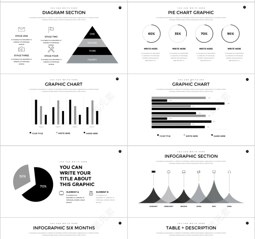 全动态简约简单大气黑白色欧美极简PPT第7张