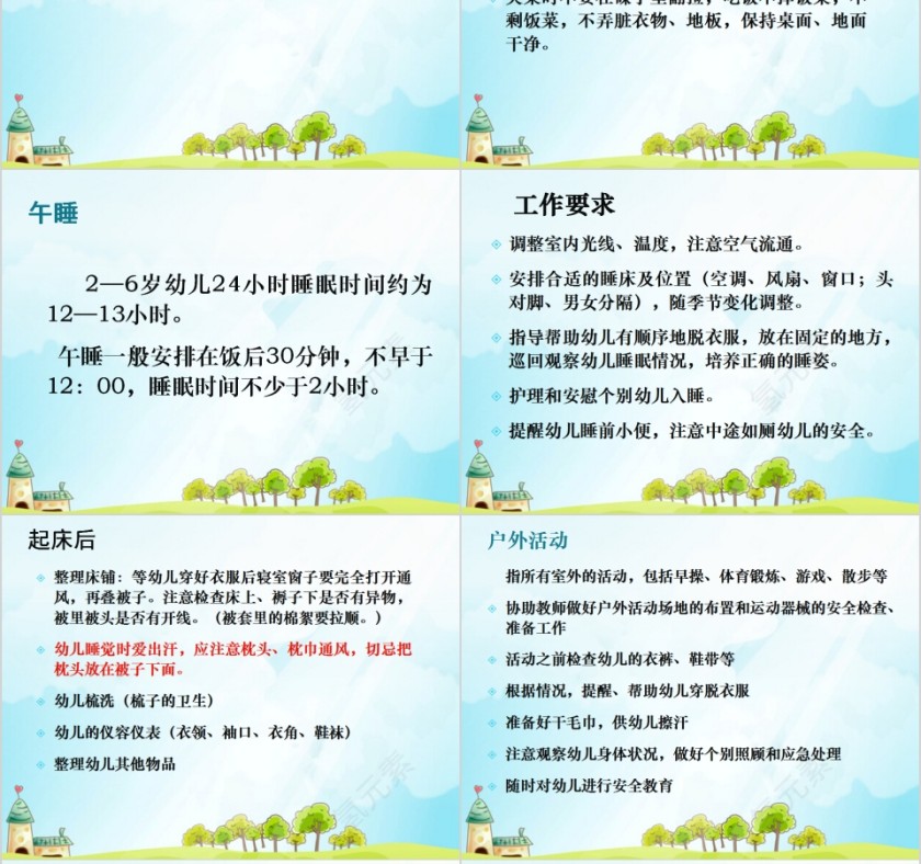 清新幼儿园保育知识培训PPT模板第8张