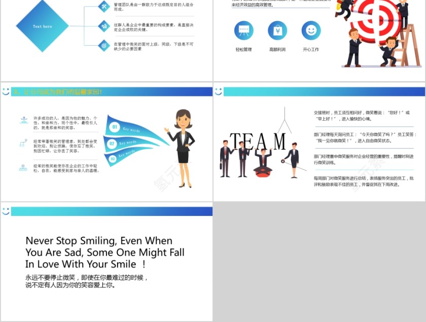 蓝色经典微笑服务培训教程公司通用PPT第5张