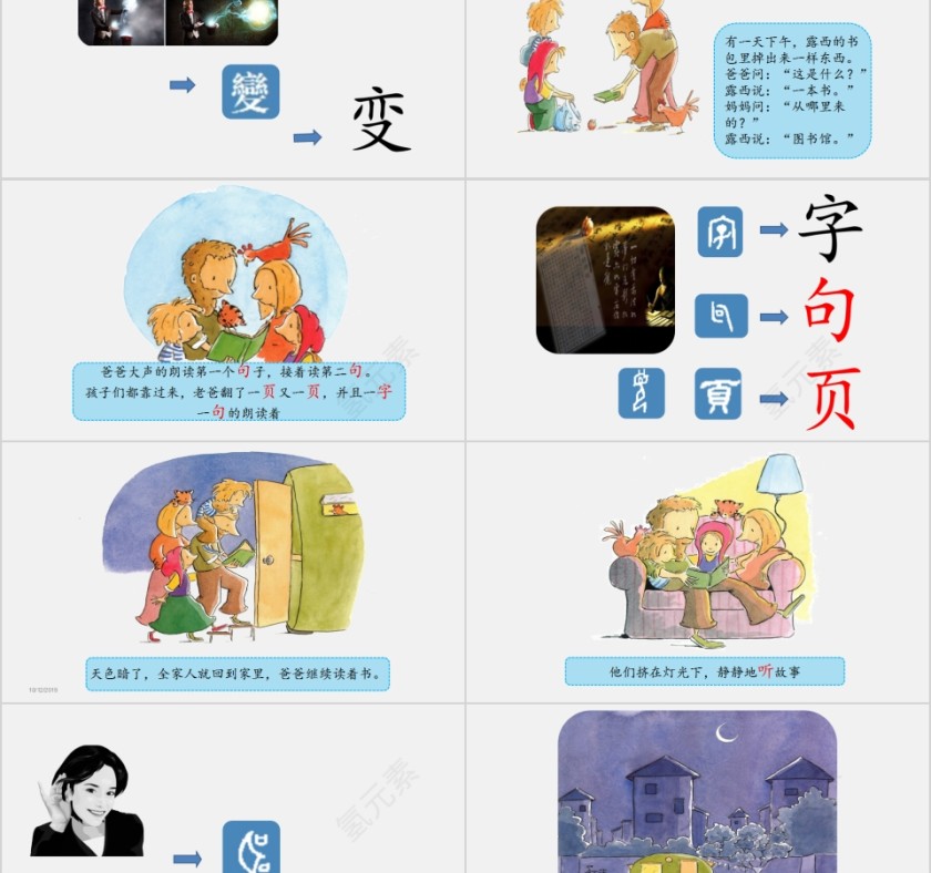特色识字10——爱看书的孩子幼小衔接教学课件PPT模板第5张