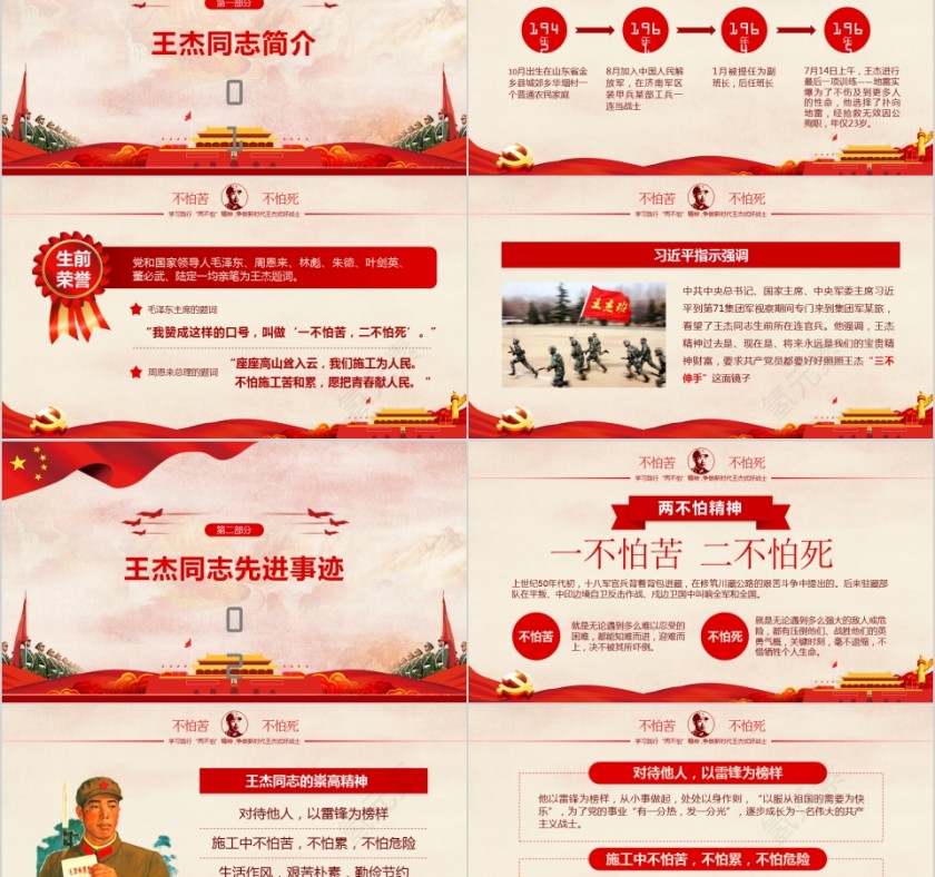 学习践行两不怕精神争做新时代王杰式好战士PPT模板第2张