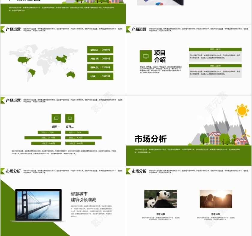 绿色环境保护ppt模板 简约新能源介绍ppt第3张
