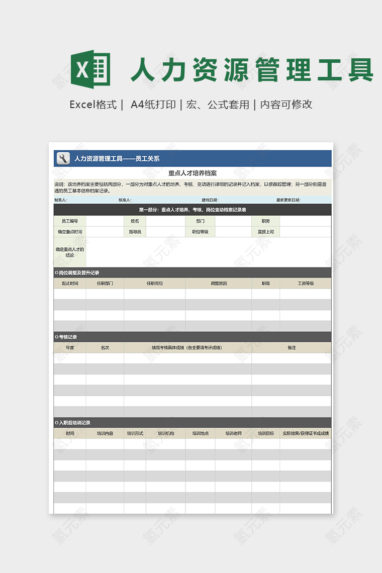 公司高端人力资源管理工具模版