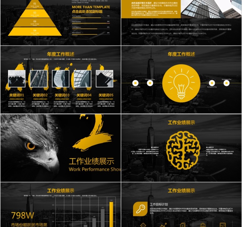 专注公司宣传述职报告工作总结通用PPT模板第2张