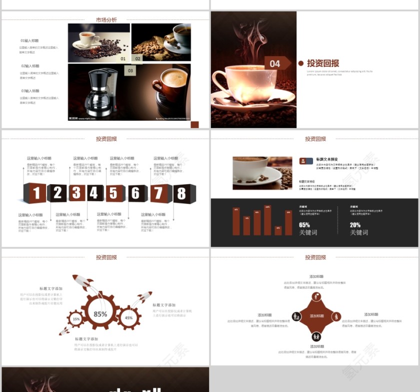 咖啡工作汇报PPT模板第4张
