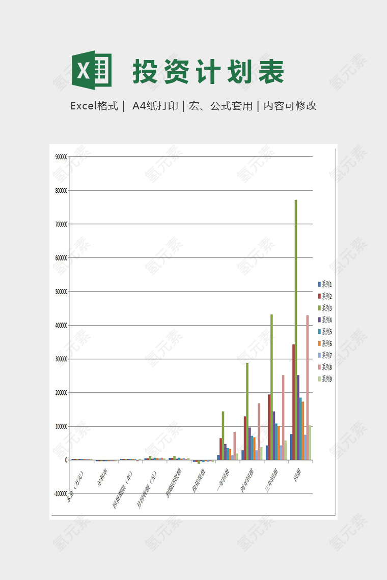 精美大气投资计划表Excel