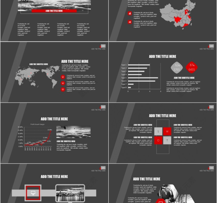 商务欧美ppt模板简约2019高端大气 商业工作汇报时尚极简风素材第5张