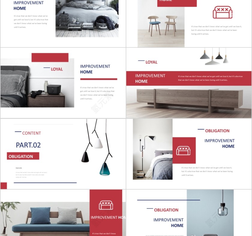 室内设计软装装修装潢家居方案PPT模板动态简约北欧风格案例展示第2张