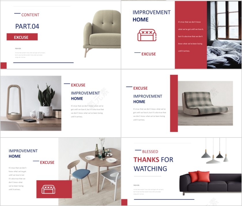 室内设计软装装修装潢家居方案PPT模板动态简约北欧风格案例展示第4张