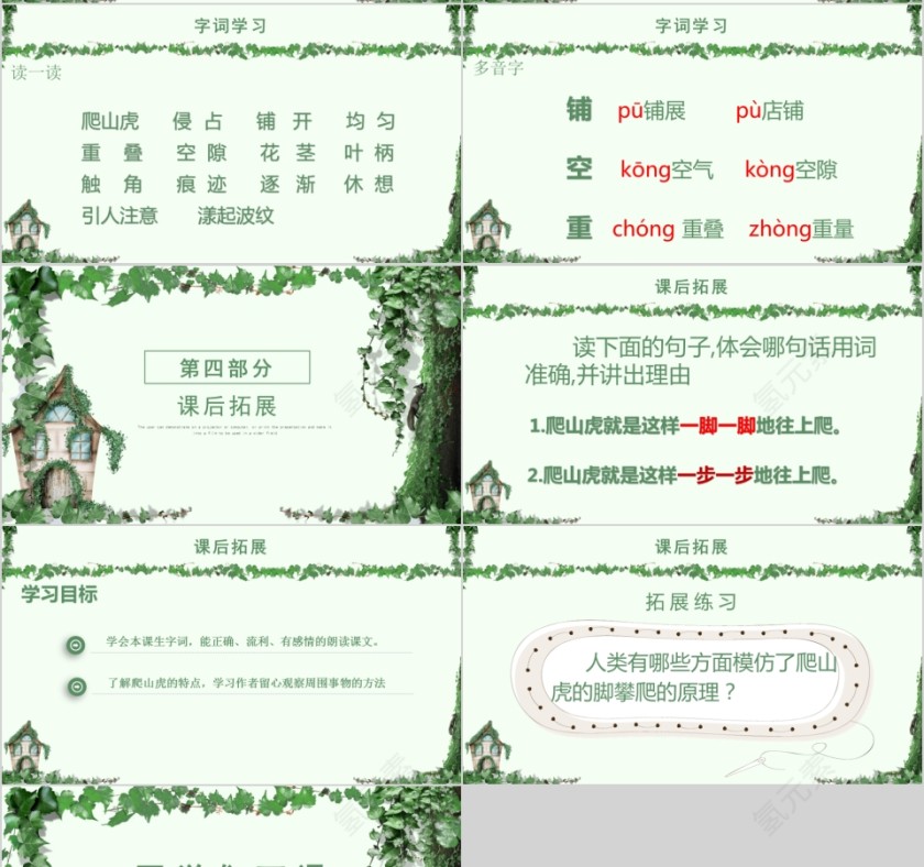 小学语文课件PPT模板 读书分享教师说课老师讲课古诗寓言公开课第4张