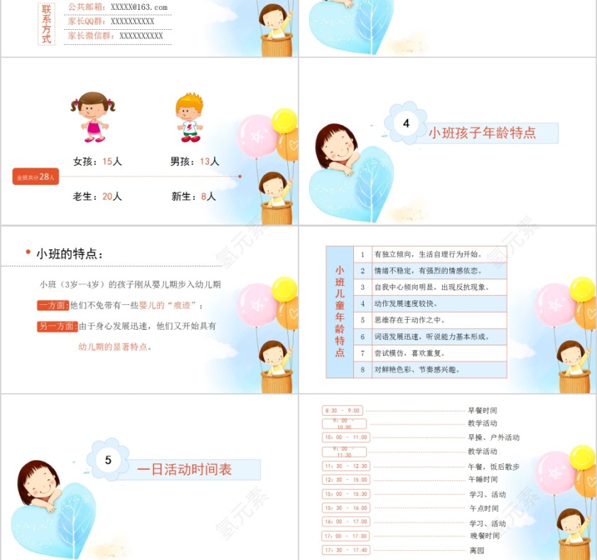 快乐儿童卡通家长会PPT小一班同学家长会PPTpet模板设计第3张