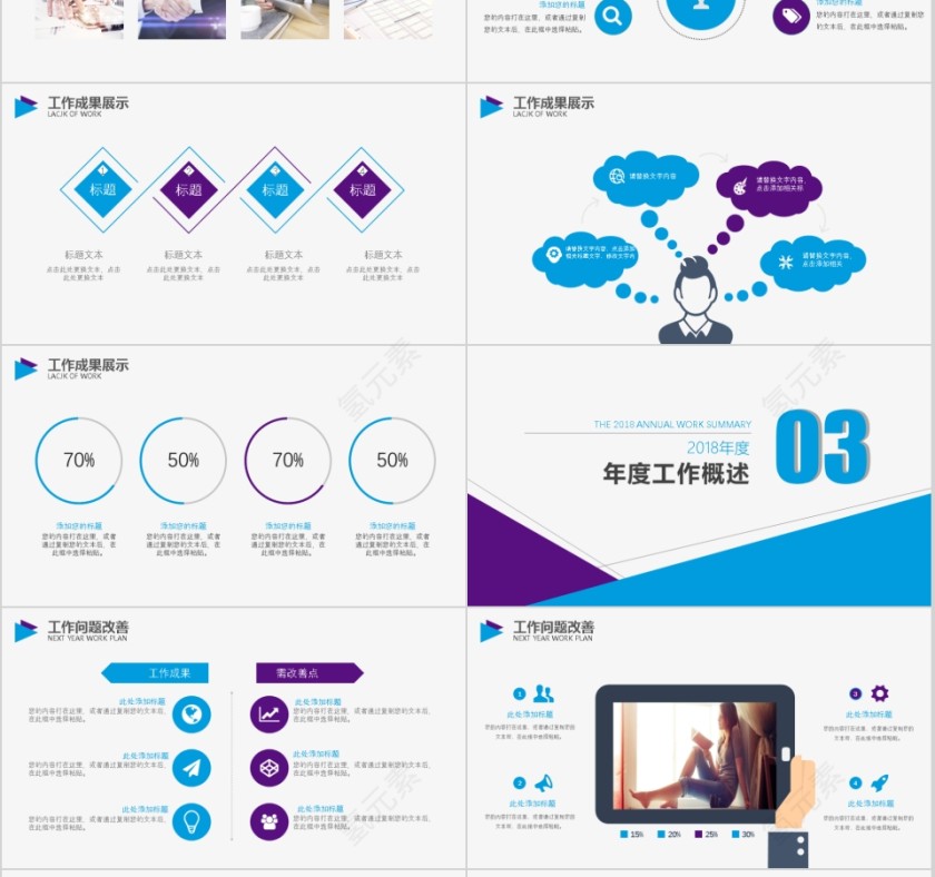 工作计划年终总结PPT模板第3张