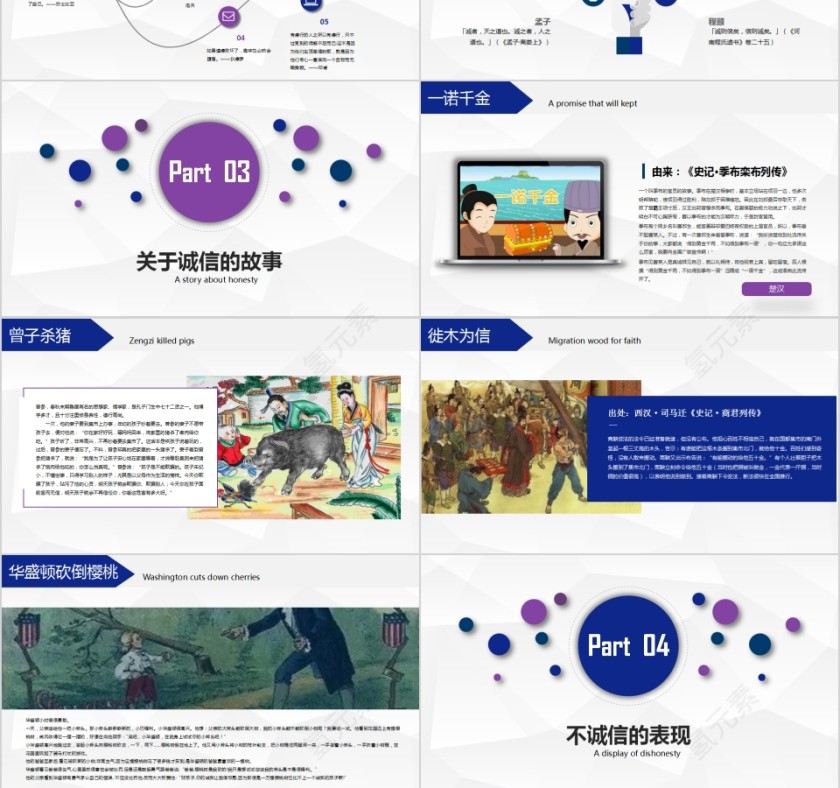 道德讲堂之诚信主题班会PPT模板第3张