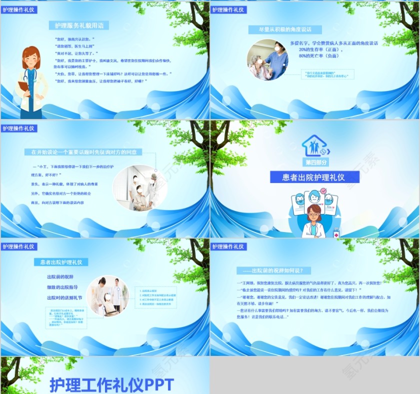 蓝色大气医疗护理工作礼仪篇PPT第4张