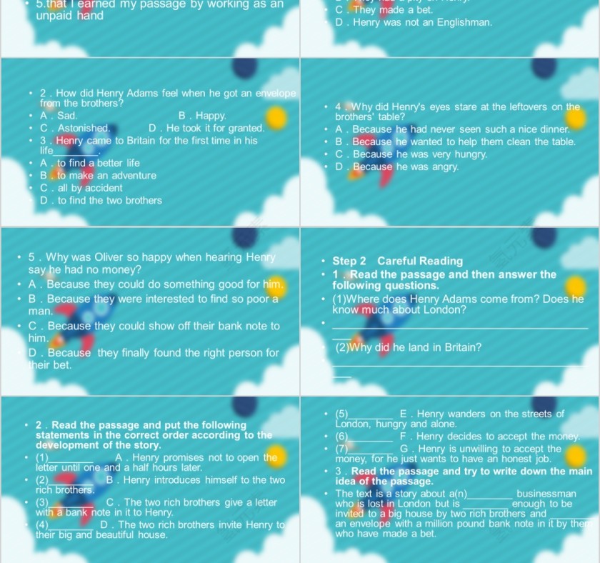 蓝色清爽英语教学课件ppt第3张